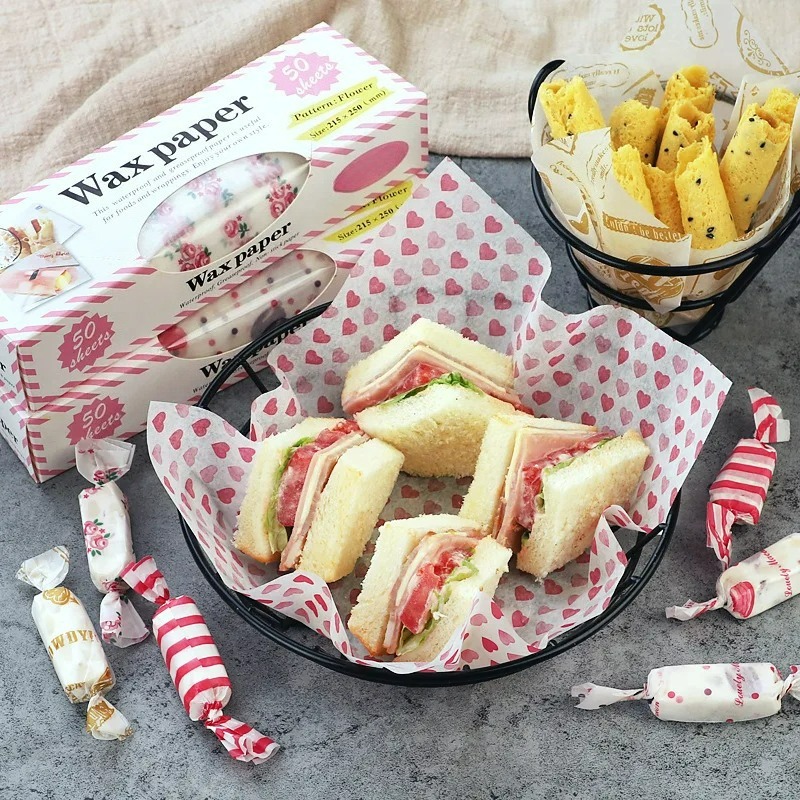 Kitchen Baking Paper - 50PCS Food Grade Greaseproof Paper, Printed