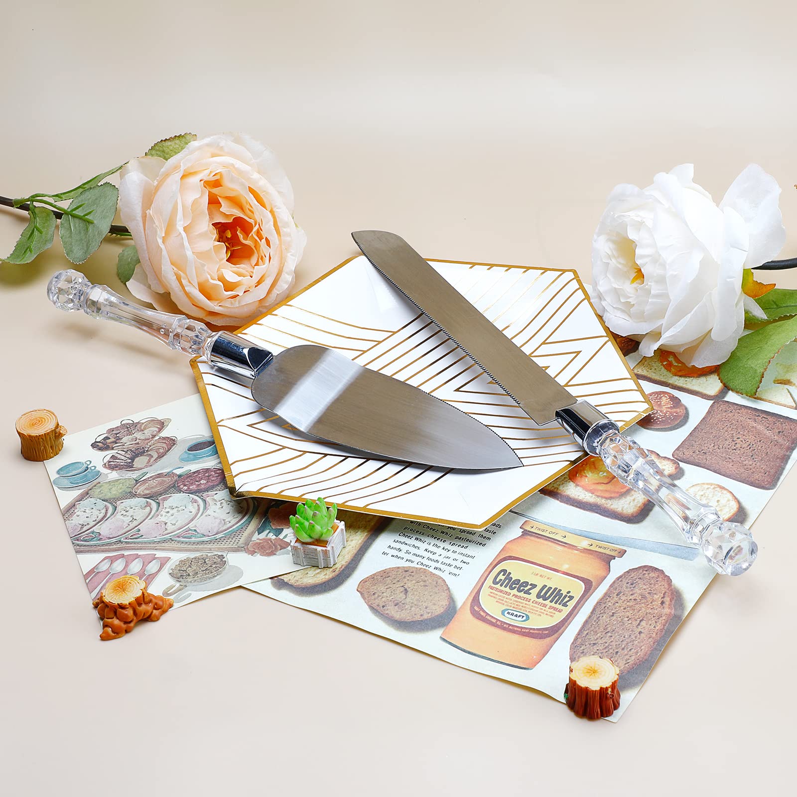 Cake Knife and Server Set Crys - đánh giá và giá Offset Spatula Set