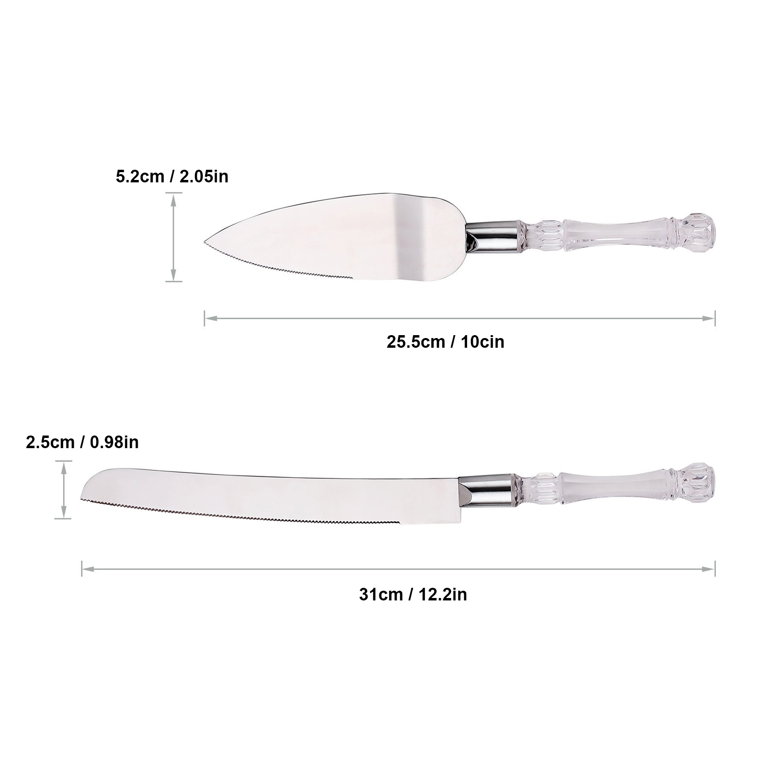 Cake Knife and Server Set Crys - đánh giá và giá Offset Spatula Set