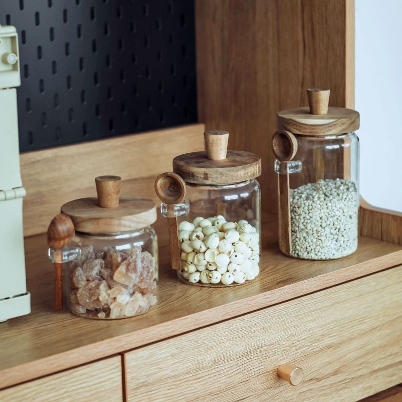 Clear Glass Candy Snack Jar wi - đánh giá và giá Kitchen Bank