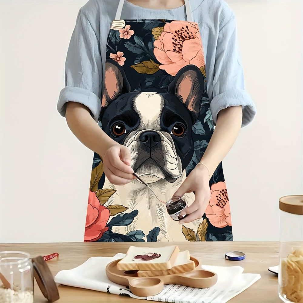 French Bulldog Floral Apron -  - đánh giá và giá Kitchen Baking Ideas