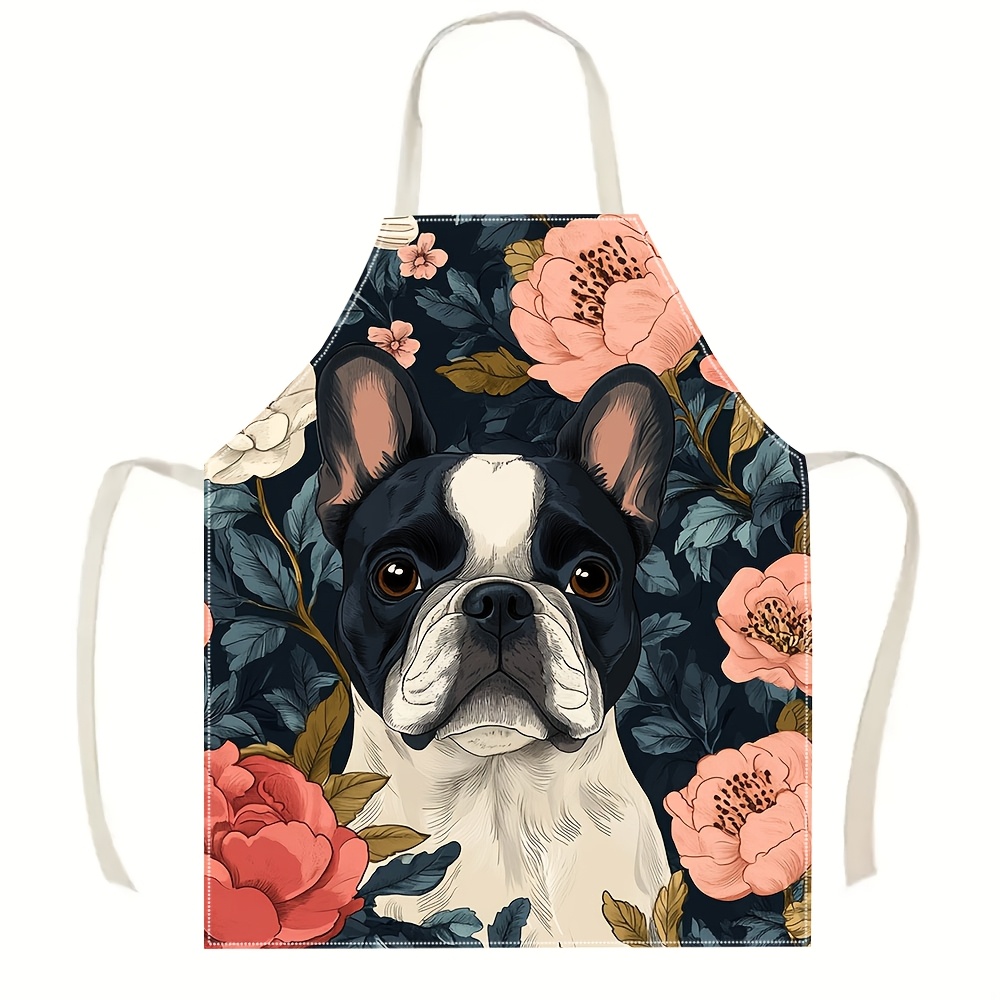 French Bulldog Floral Apron -  - đánh giá và giá Kitchen Baking Ideas