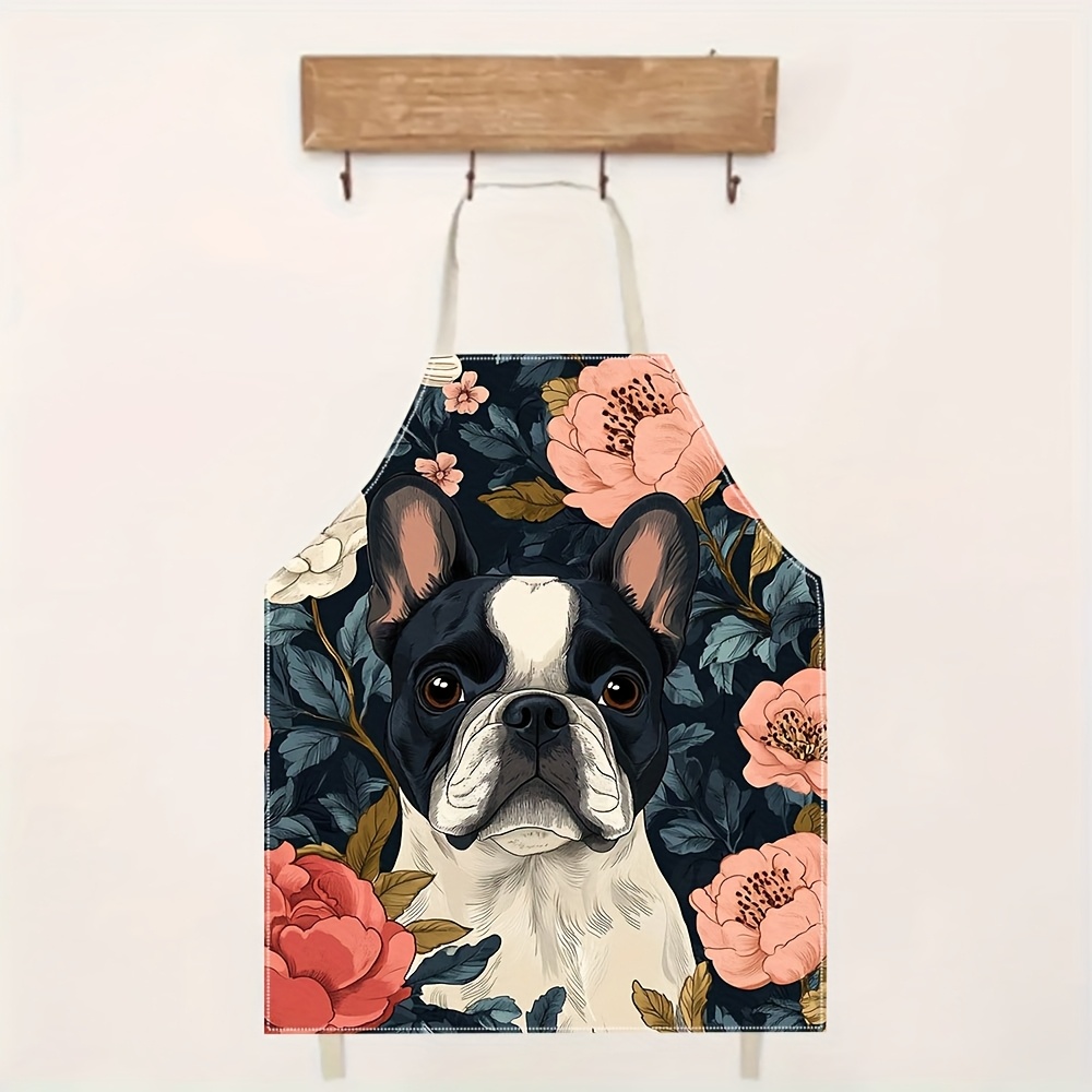 French Bulldog Floral Apron -  - đánh giá và giá Kitchen Baking Ideas