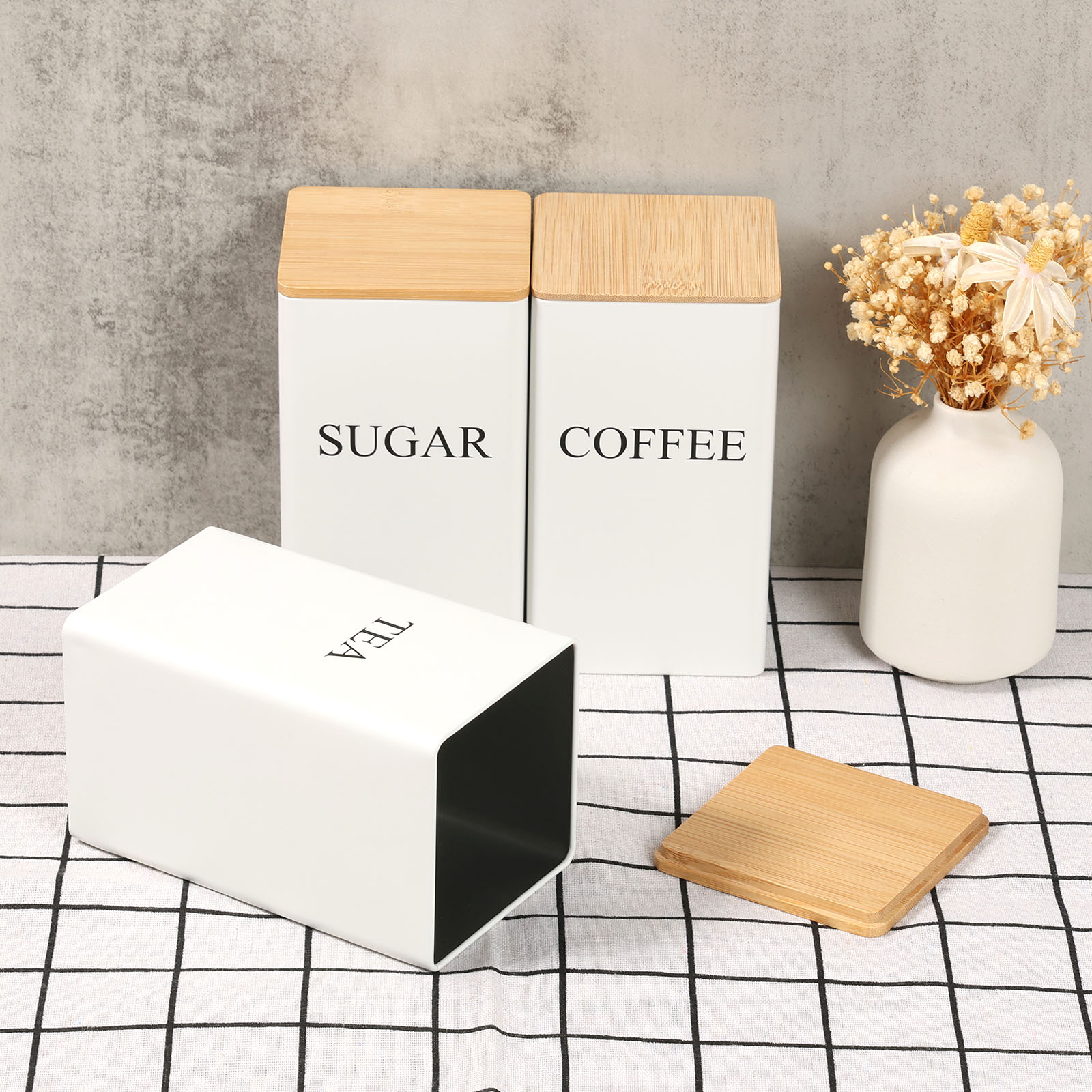 3Pcs Coffee Bean Tea Sugar Jar - đánh giá và giá Kitchen Bank