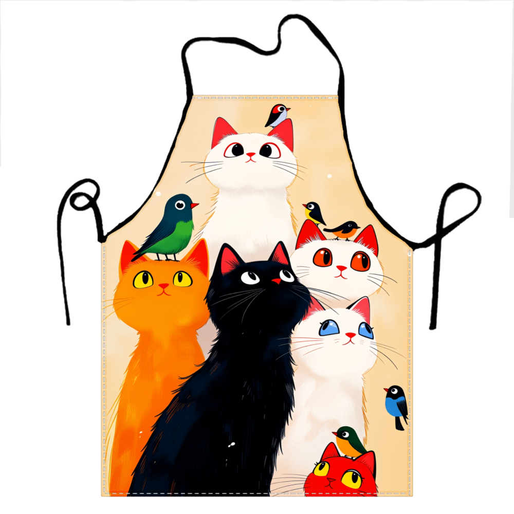 Cute Cats And Birds Apron For  - đánh giá và giá Kitchen Baking Ideas