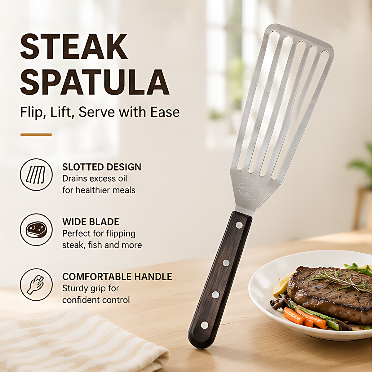 Fish Spatula, Stainless Steel  - đánh giá và giá Offset Spatula Set