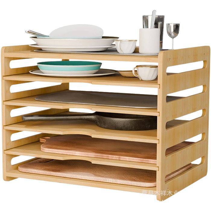 Solid wood kitchen storage rac - đánh giá và giá Kitchen Cabinet Baking Organizer