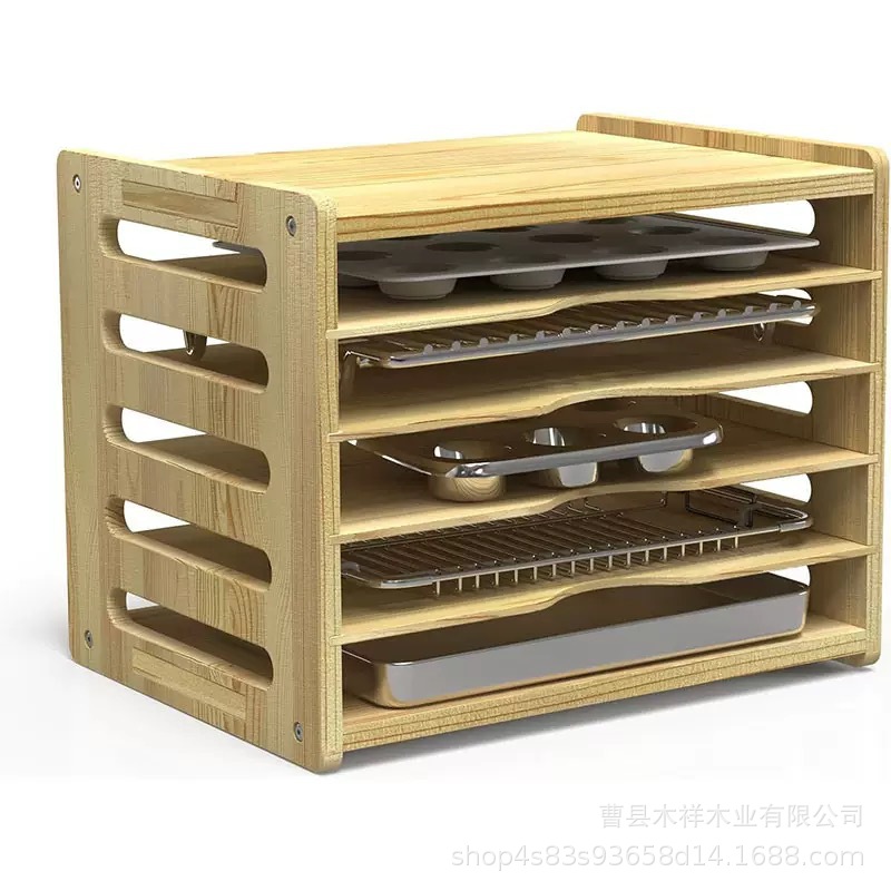 Solid wood kitchen storage rac - đánh giá và giá Kitchen Cabinet Baking Organizer