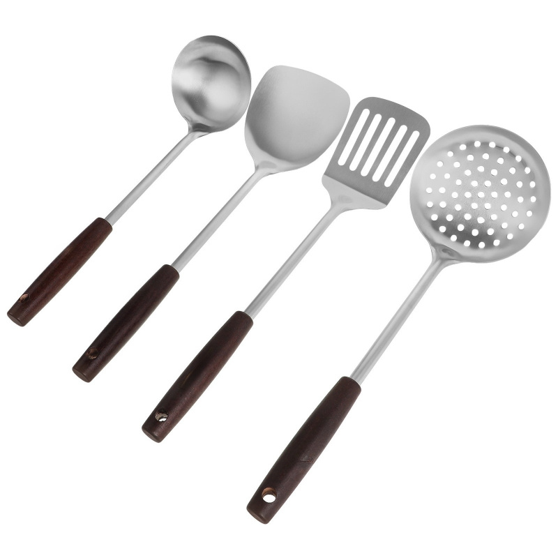 Stainless Steel Wooden Handled - đánh giá và giá Offset Spatula Set