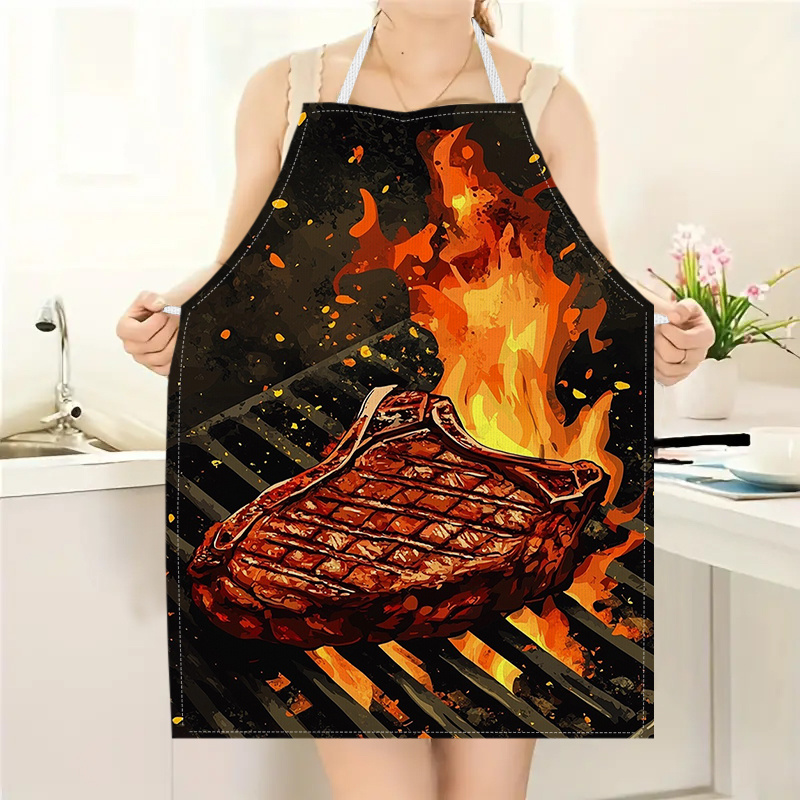 1pc BBQ Steak Apron with Flame - đánh giá và giá Kitchen Baking Ideas