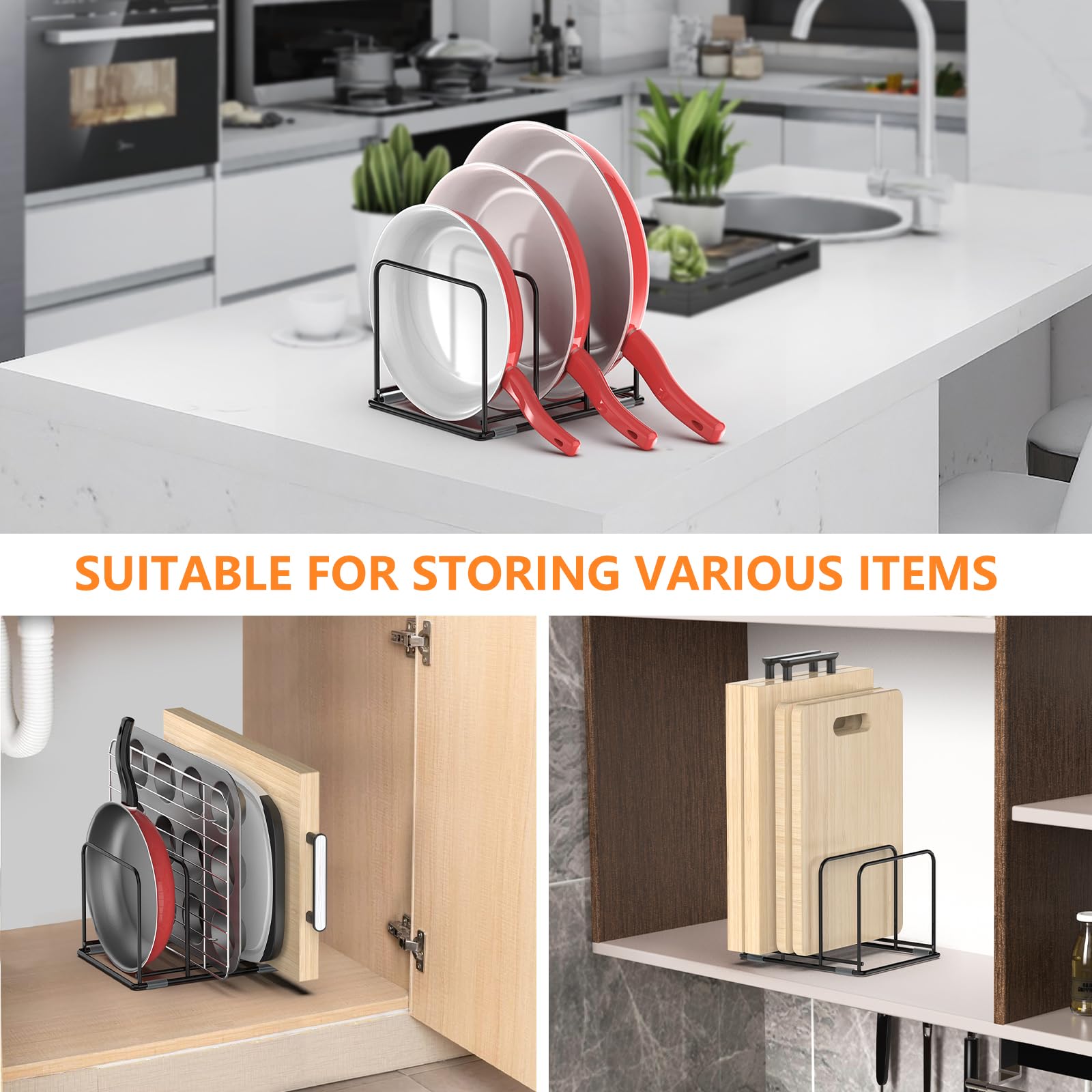 Pan Organizer Kitchen Cabinet  - đánh giá và giá Kitchen Cabinet Baking Organizer