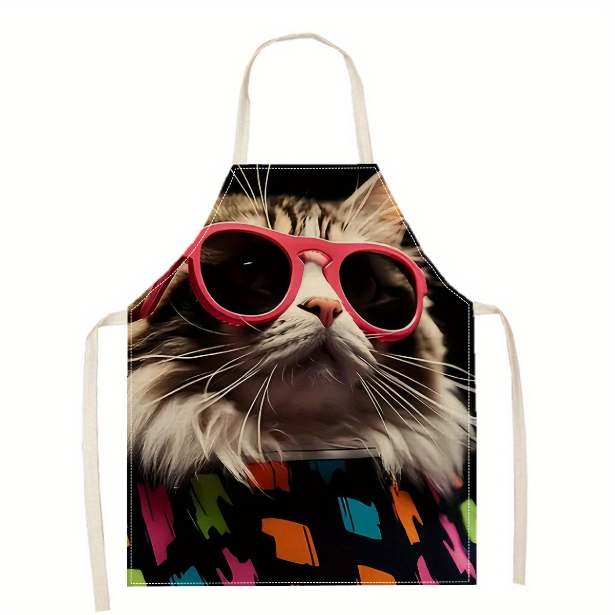 Linen Apron Funny Cat Sunglass - đánh giá và giá Kitchen Baking Ideas