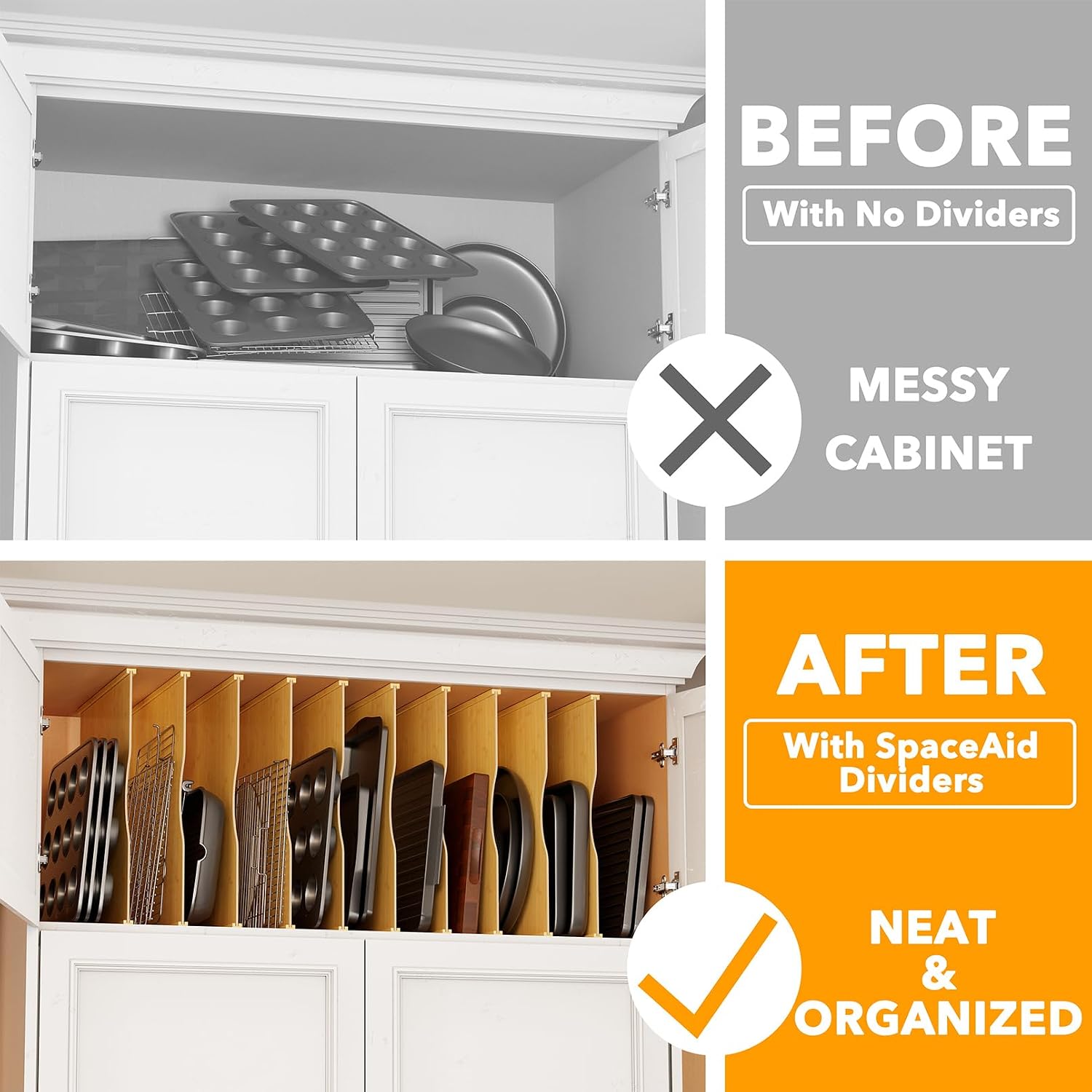 10 Pack Bamboo Tray Dividers f - đánh giá và giá Kitchen Cabinet Baking Organizer