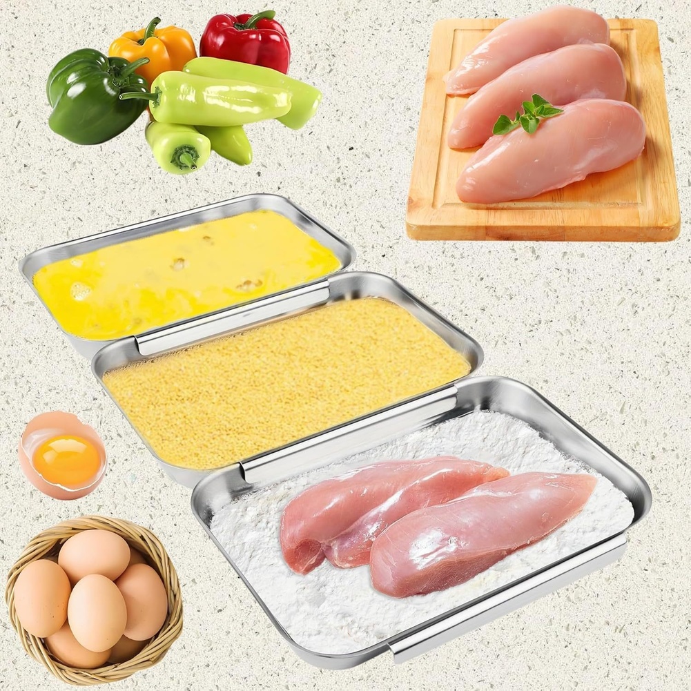 3Pcs Stainless Steel Seasoning - đánh giá và giá Kitchen Baking Station